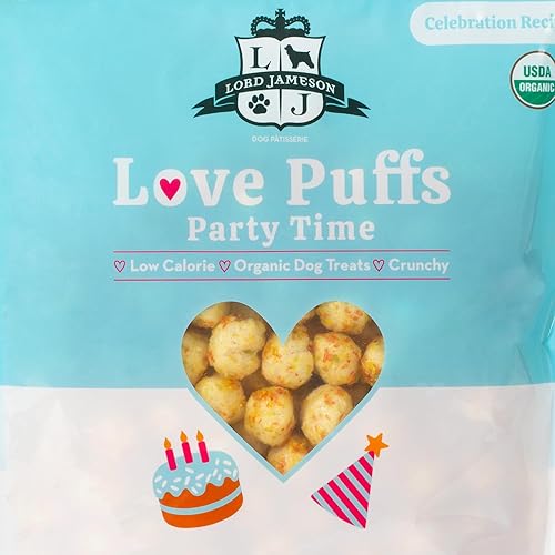 Miniatura 8 de Lord Jameson Crispy Orchard  Colección Love Puffs ligeros y crujientes  Golosinas orgánicas para perros, receta de manzana y zanahoria, sin gluten,