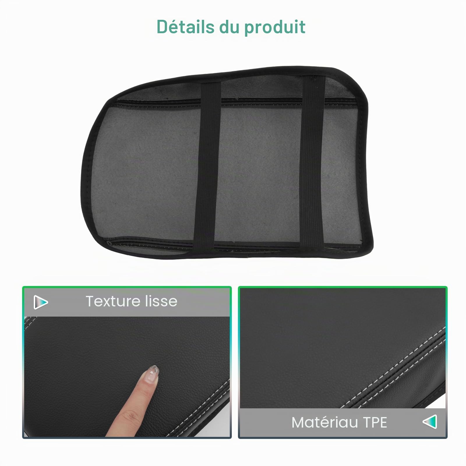 GAFAT Compatible avec VW T-Roc 2026 2027 Housses d’Accoudoir, Console Centrale Protection pour T ROC II 2 Life Style R-Line Accessoires, en Cuir Synthétique Microfibre, Anti-rayures, OEM d'Origine