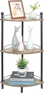 Aibohayi 3-Tier Corner Shelf, Multipurpose Corner Display Rack Industrial Storage Corner Shelving for Bedroom, Living Roo...