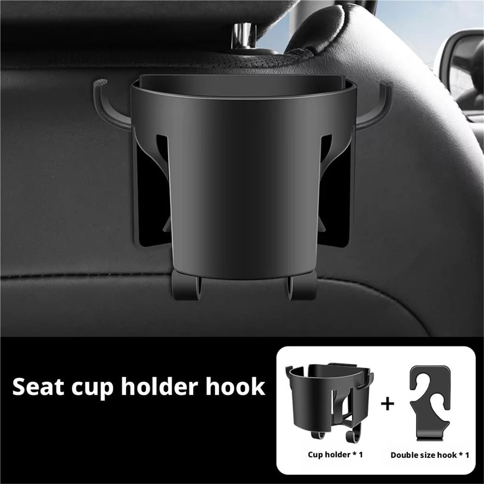 Portavasos Trasero Coche Ganchos Dobles Soporte Ajustable Teléfono Bolsa Taza Agua Paraguas Organizador Almacenamiento Automático Multifuncionales Portavasos para Automóvil(1pc)