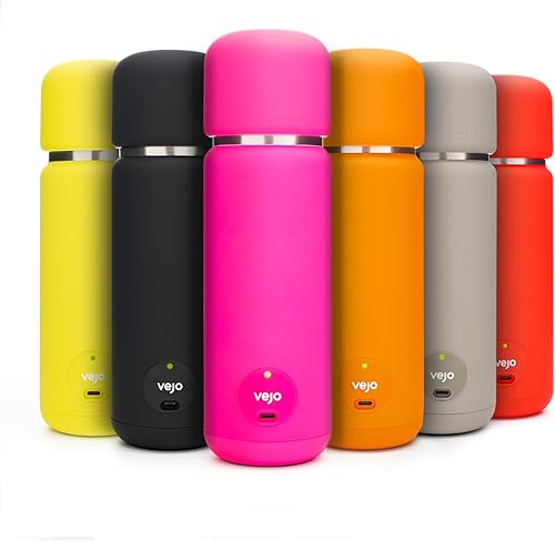 Miniatura 8 de Vejo Batidora de viaje portátil para batidos de proteínas y polvos  Botella mezcladora personal recargable de 12 onzas  Interior de acero inoxidable