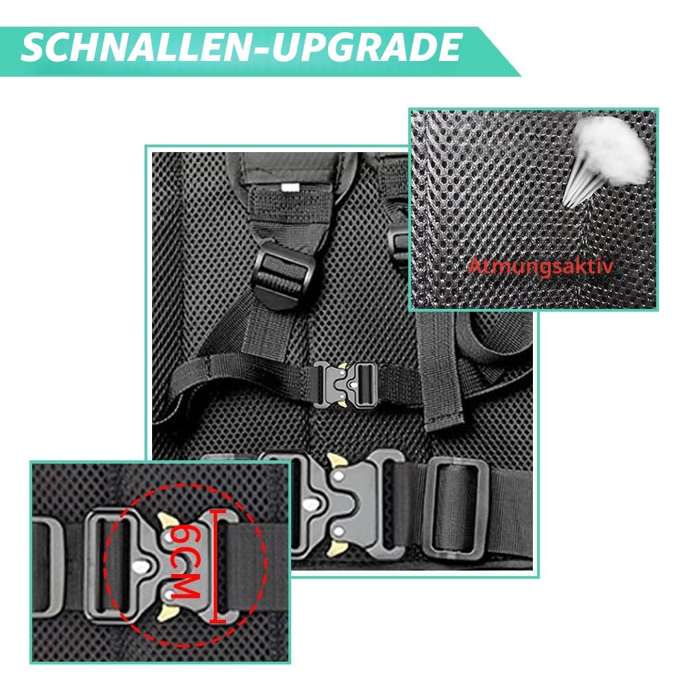 Jolik Upgrade Kinder Motorrad Sicherheitsgeschirr verstellbar mit zwei Griffen, atmungsaktives reflektierendes Material in Schwarz