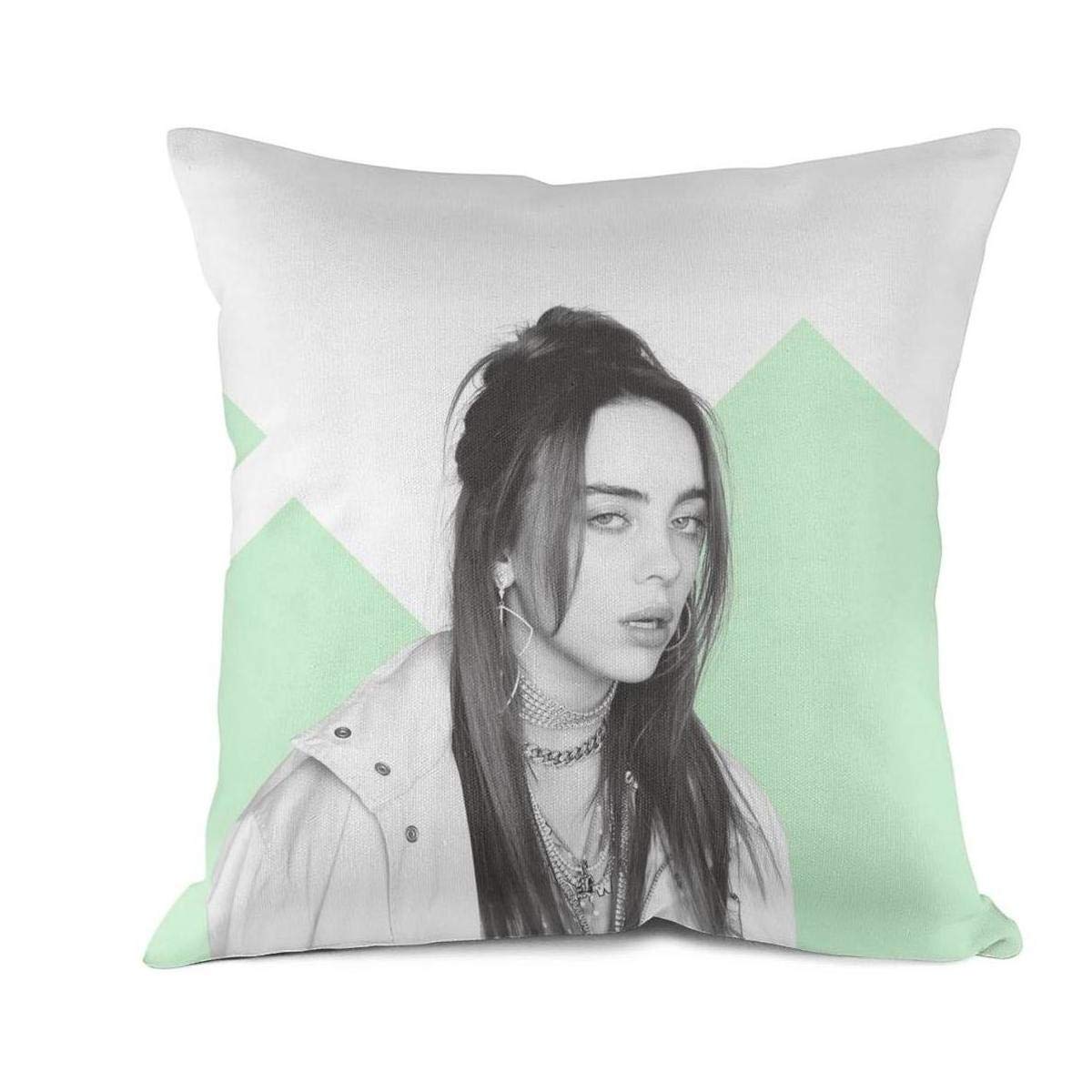 About Sth. Throw Pillow Covers Billie-eilish- 18"x18" Both Sides Suit for Indoor, Embroidered Warm Pillowcase Cover