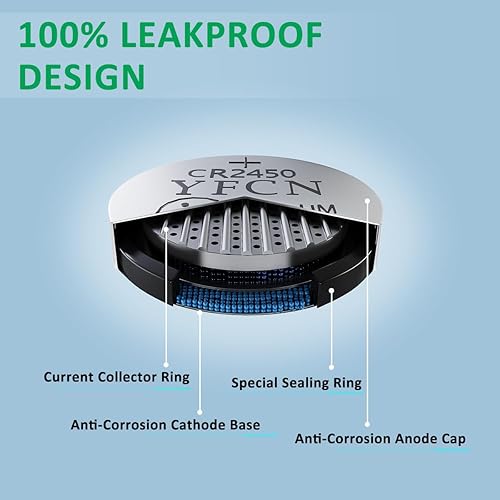Miniatura 5 de YFCN Batería CR2450 de litio de 3 V, paquete de 20 baterías CR2450 para llavero remoto de automóvil, velas sin llama, repuesto de batería CR 2450