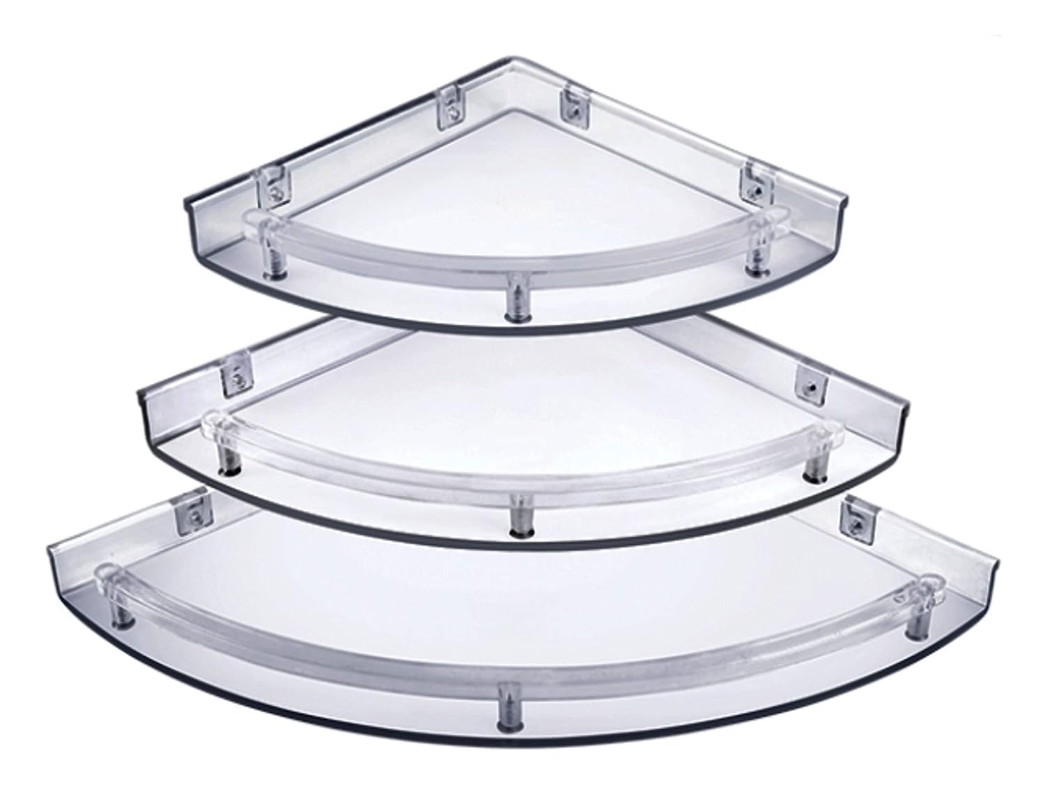 Spazio Corner Shelf Super Clear | Unbreakable Transparent Bathroom Shelves | Multipurpose Use (Size 7 inch, 9 inch, 11 inch) - Set of 1 (3 Pieces) (B0C9JCZLYT) Amazon Price History, Amazon Price Tracker