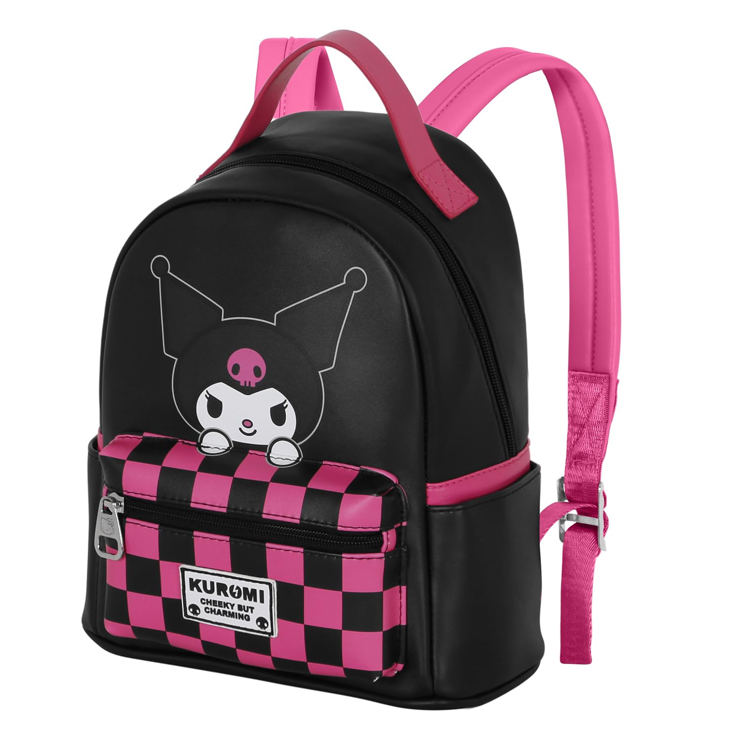 Sanrio Kuromi Chess-Small Heady Backpack, Multicolour, 22 x 25 cm, Capacity 8 L