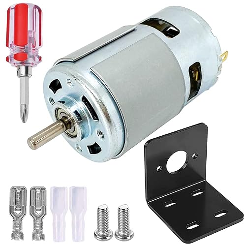 Motor DC 775 12V-24V 6000-12000RPM 775 Motor eléctrico de doble rodamiento de bolas de alto par motor de CC de gran potencia de bajo ruido con