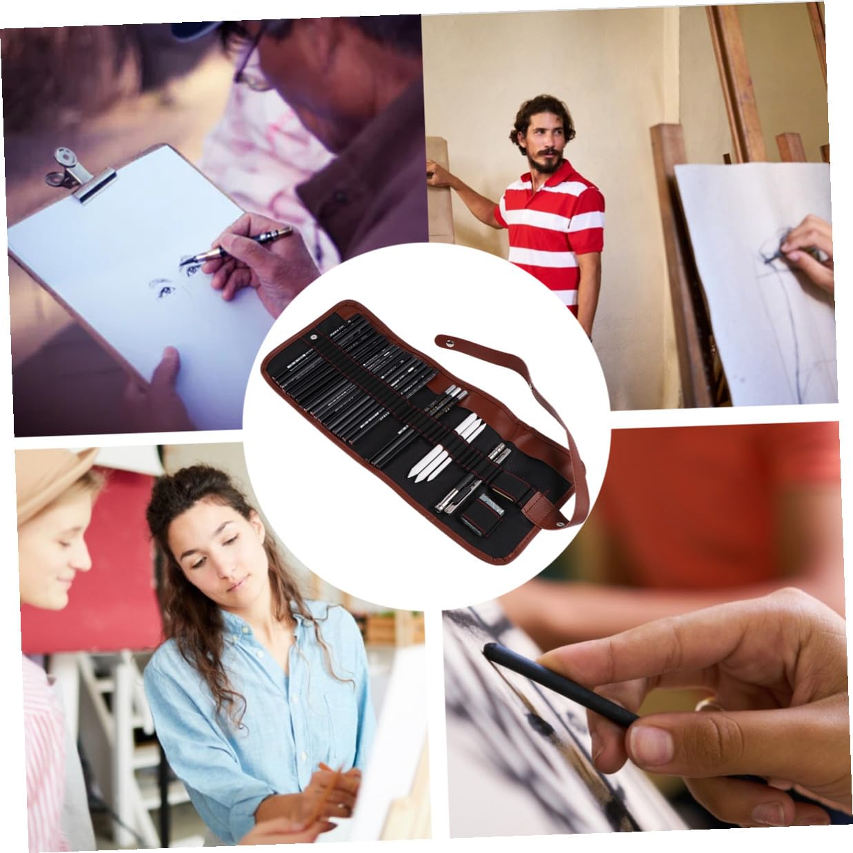 2 Set Disegno per Ragazzi e Studenti Kit Matite Professionali per Schizzi e Disegni Strumenti Leggeri e Resistenti per Uso Scolastico e Artistico Portatile e Facile da Trasportare