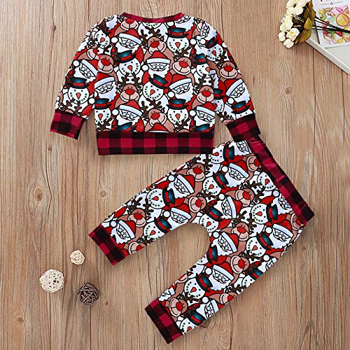 FAMKIT 2 stks/set Kids Peuter Baby Plaid Kerst Kleding Pak Shirt + Broek - Afbeelding 4