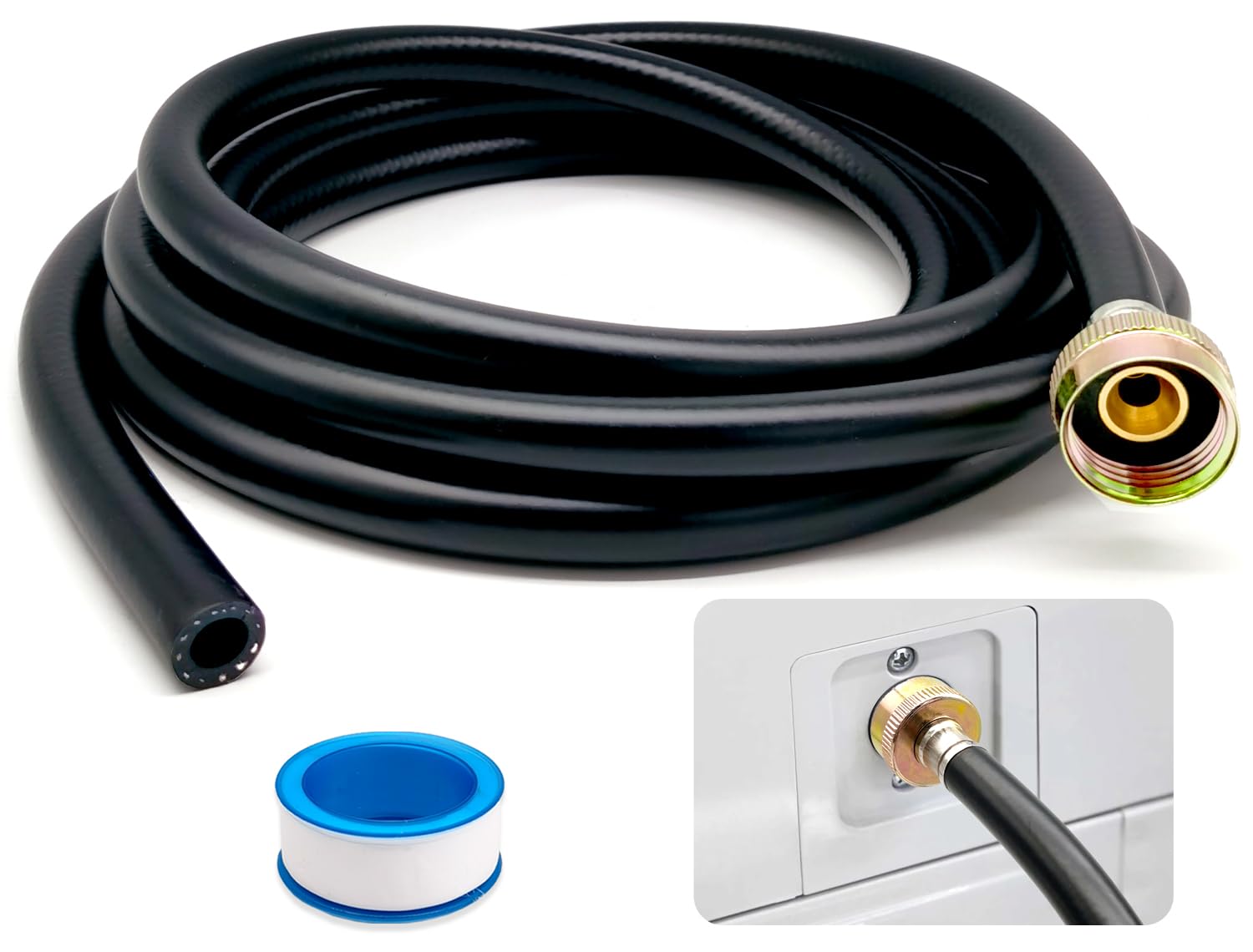 Manguera de drenaje deshumidificador a prueba de fugas, conexión FHT de 3/4 pulgadas, interfaz de latón para evitar fugas de agua, manguera deshumidificador gruesa de 20 pies con conector duradero a