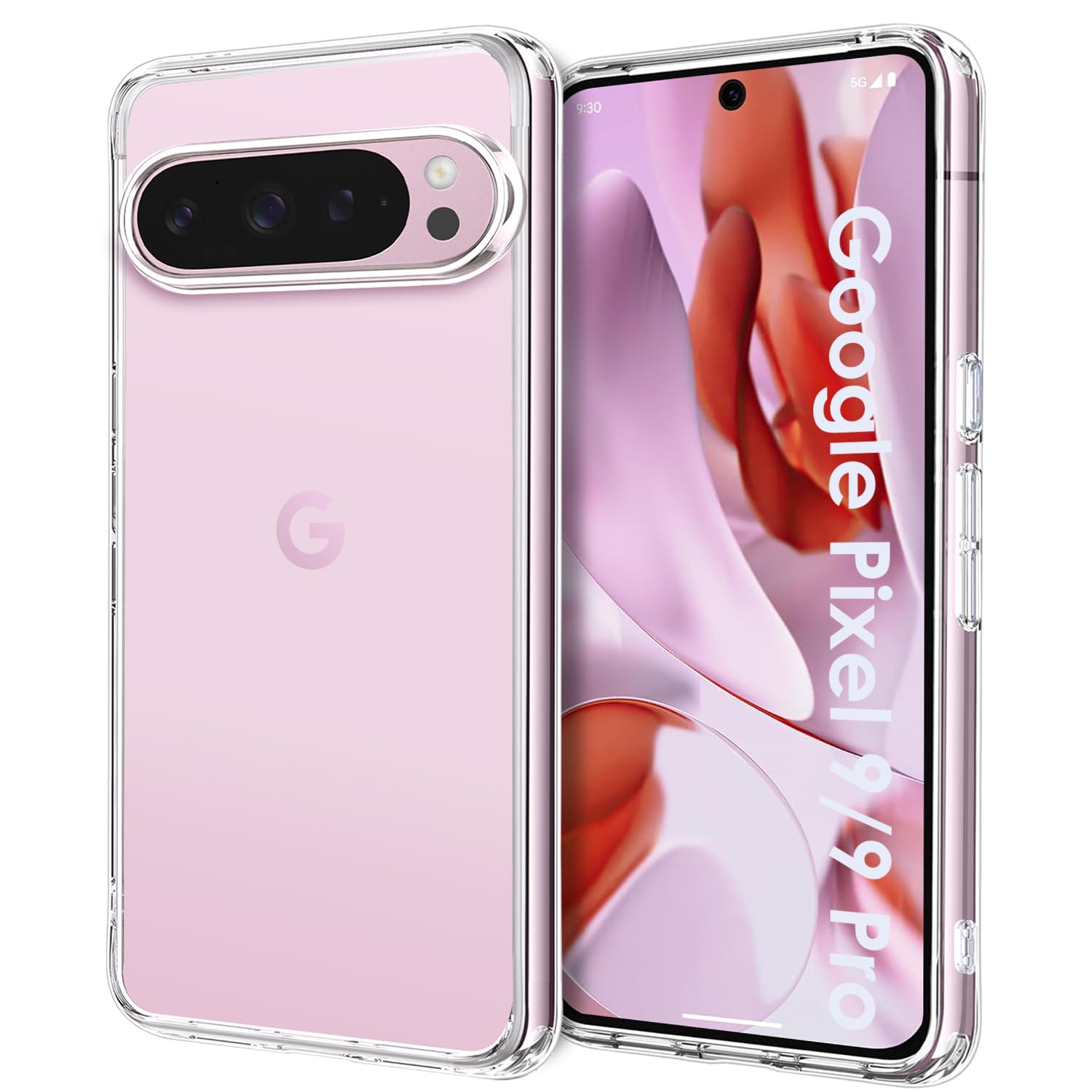ICEDIO Ultra Clear TPU hülle für Google Pixel 9 / Pixel 9 Pro 5G 6.3″ | Kristallklar, Vergilbungsfrei, Elastisches TPU, Luftpolster-Ecken, Erhöhter Kamerarahmen, Passgenaue Aussparungen