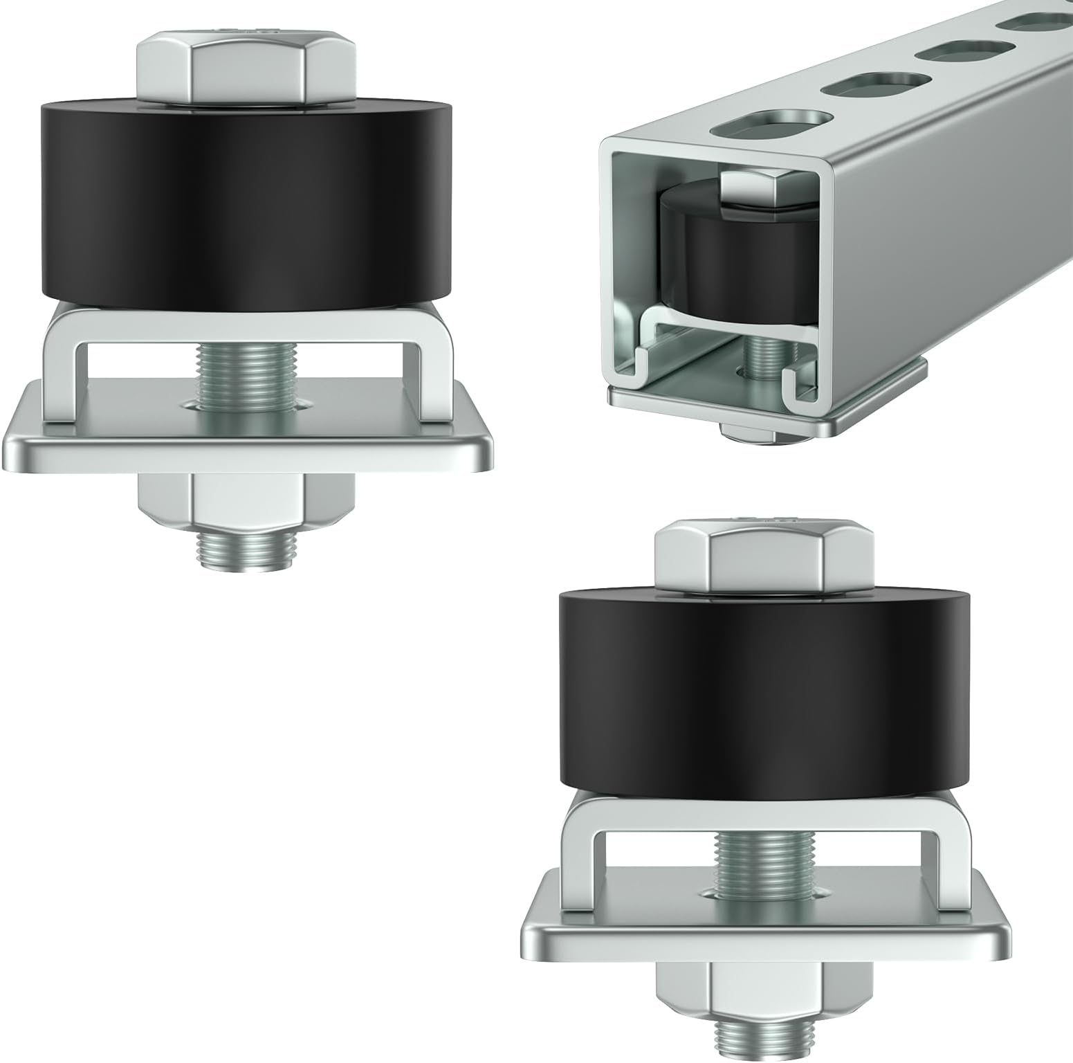 Trolley Roller Wheels Limit Trolley Assembly Positioning for Unistrut Strut Channel with 1-5/8" Wide and All 1-5/8" or Taller Strut Channel Pack of 2