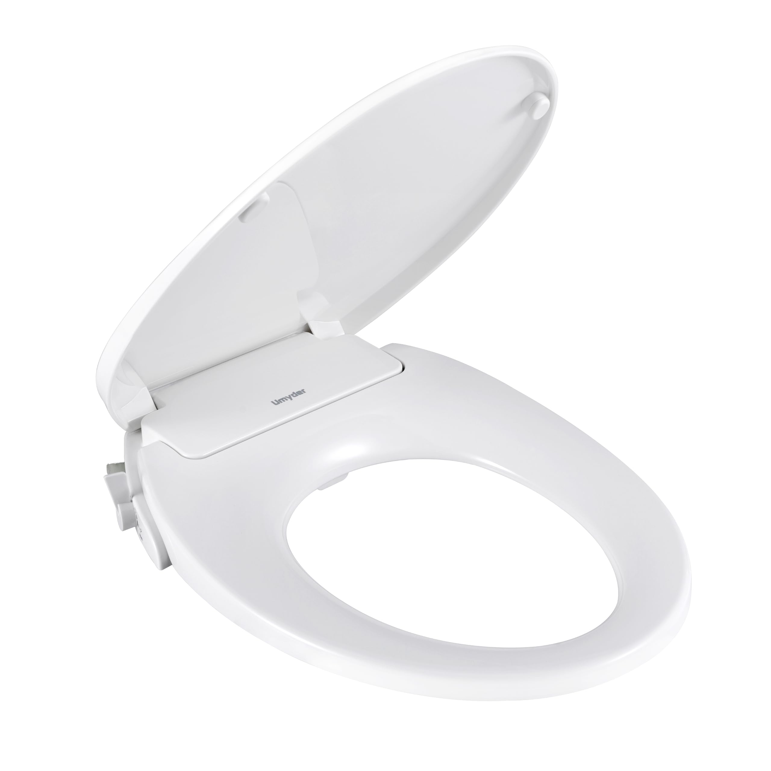 Asiento de inodoro de bidé no eléctrico, se adapta a inodoros alargados, sistema de doble boquilla autolimpiante para lavado delantero y trasero, asiento de inodoro y tapa de cierre silencioso