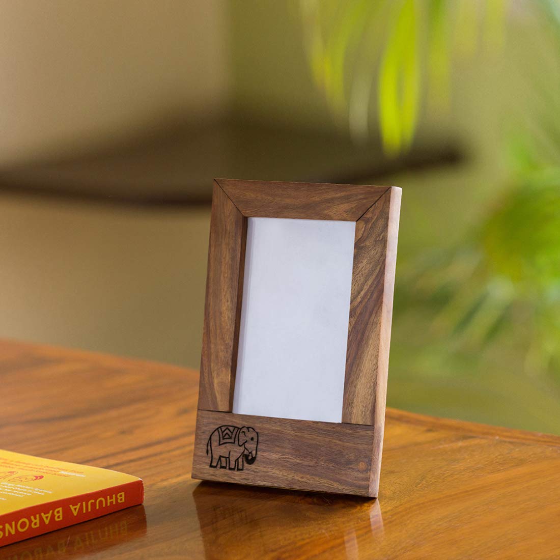 Buy ExclusiveLane 'The Elephant Warriors' Hand Carved Photoframe in