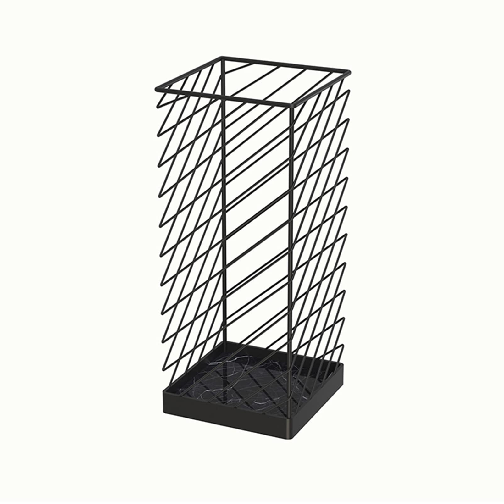 Porte-parapluie canne de marche en fer noir pour entrée moderne