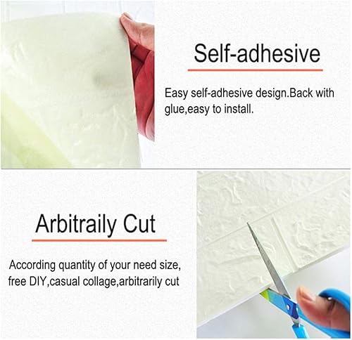 Miniatura 3 de Papel tapiz 3D para despegar y pegar ladrillos sintéticos, adhesivos de pared de ladrillo 3D, adhesivo de pared de espuma de polietileno extraíble
