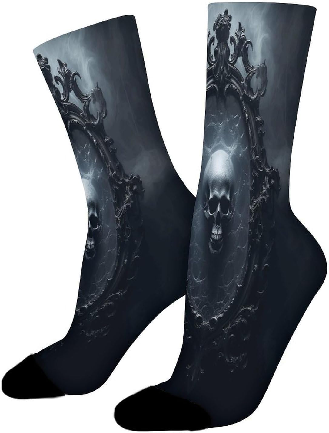 Ghost in Mirror Crew Sock High Stocking Grippy Socks | Socks for Men & Women,Stockings-Long Thin Tube Sports, Breathable Soft Athletic for Nurses,Travel