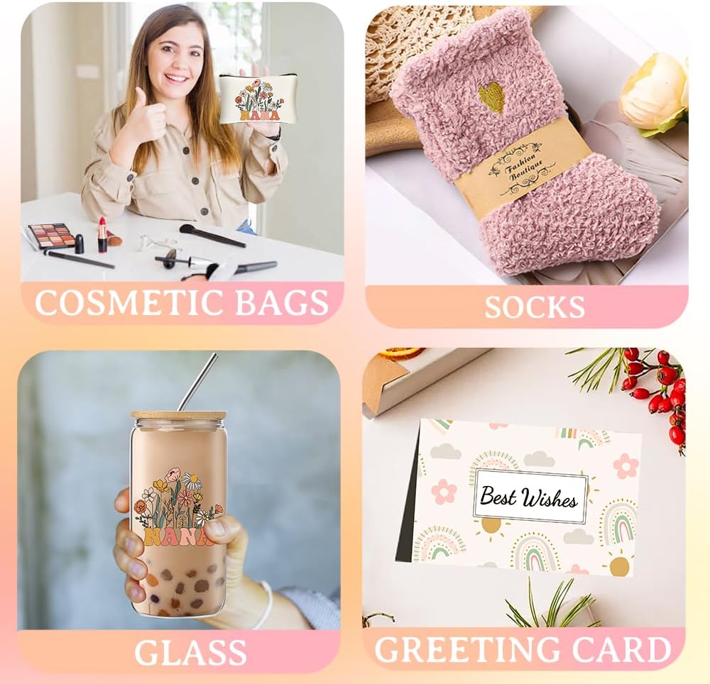DHQH Best Nana Gifts for Women, Birthday Christmas Gifts Set from Granddaughter Grandson, Godmother Thanksgiving Ideas Gift with 16 Oz Glass Cup - Image 5