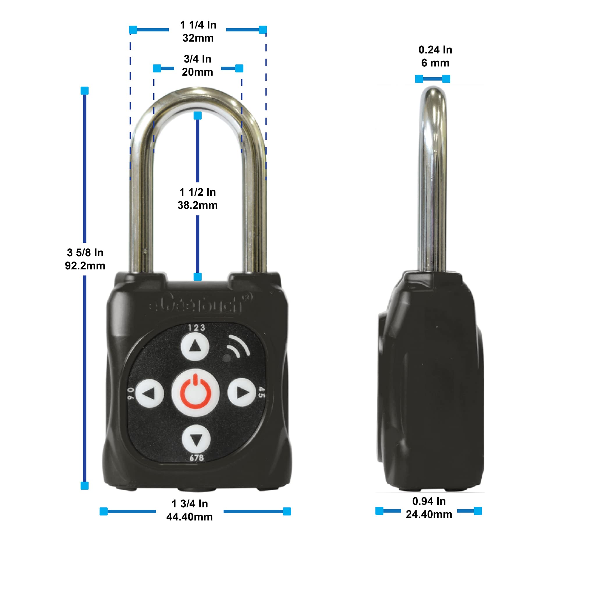 Cadenas Smart Lockout avec NFC et code directionnel (noir)