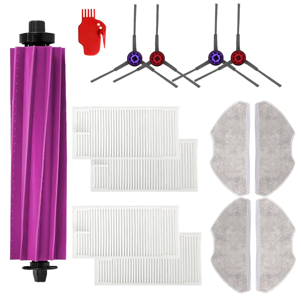 Set di accessori per robot aspirapolvere Eurek a J12 Ultra/Midea V12, pezzi di ricambio (14 pezzi di ricambio per E20 Plus)