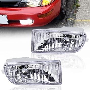 1 set of Front Bumper PC Clear Lens Fog Lights with ABS Mounting Bracket & 30W H3 Halogen Lamps Bulbs for Toyota Corolla 1993-1997 AE100 AE101