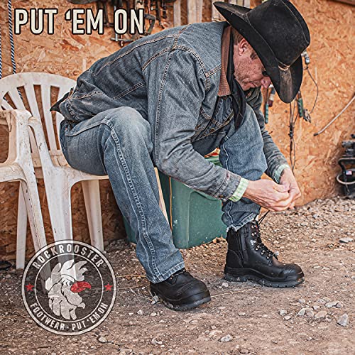 Rockrooster Work Boots For Men, 7 Inch, Ykk Zipper, Steel Toe, Slip Resistant Safety Oiled Leather Shoes, Static Dissipative, Breathable, Quick Dry(Ak245Z 9.5) #TOP3