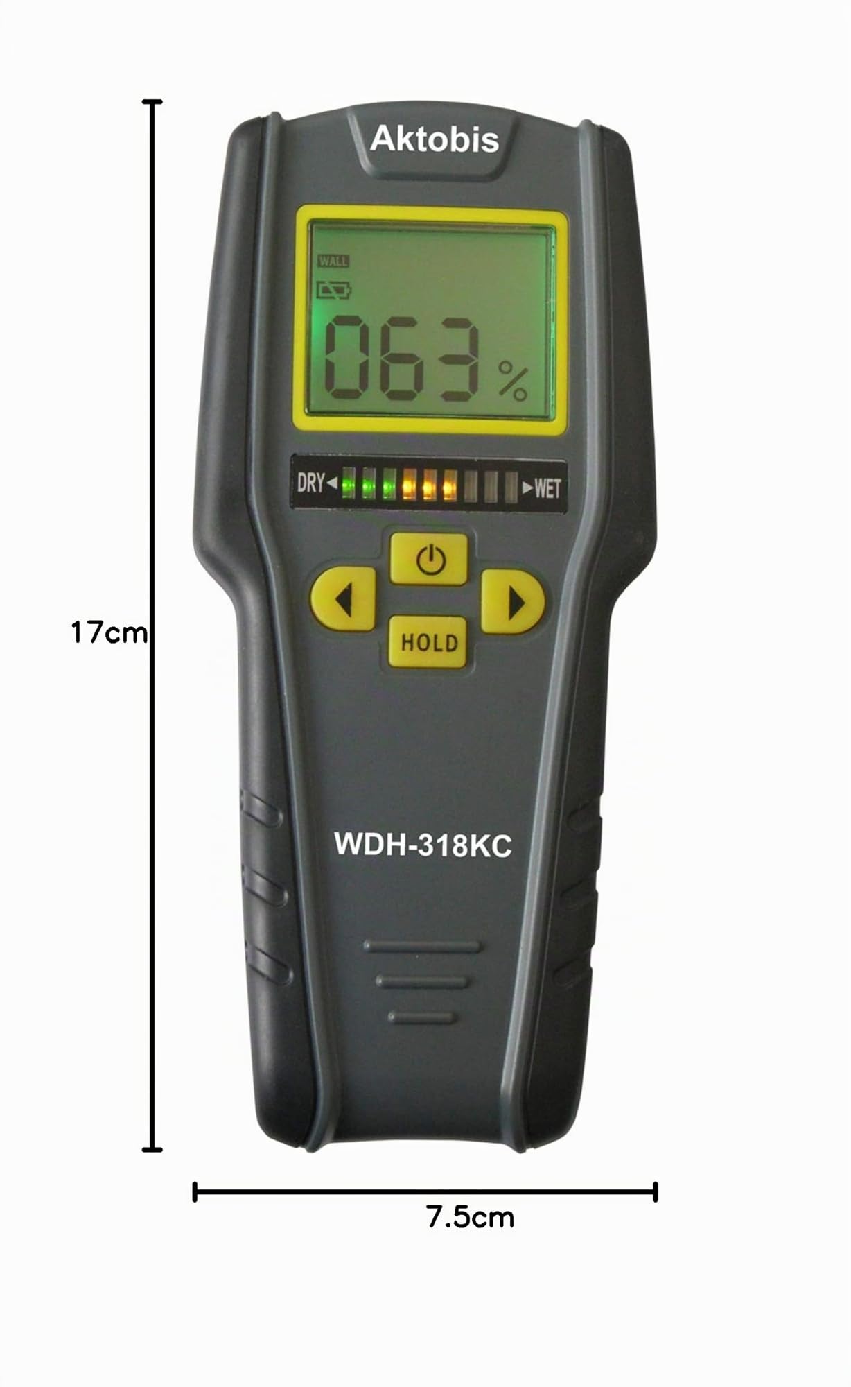 Aktobis Misuratore di umidità del materiale WDH-318KC per la determinazione dell'umidità in pareti, soffitti, pavimenti, muri e legno