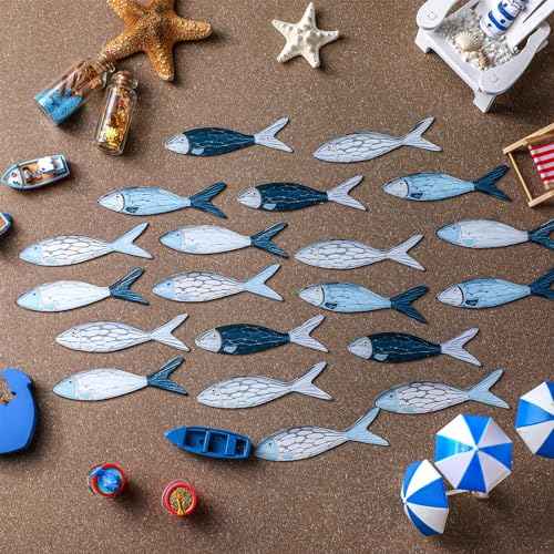 Blulu 20 Pcs Summer Coastal Metal Fish Wall Art - Modern Beach Themed Ocean Wall Decoration for Bedroom & Living Room (Vibrant Color) - Image 7