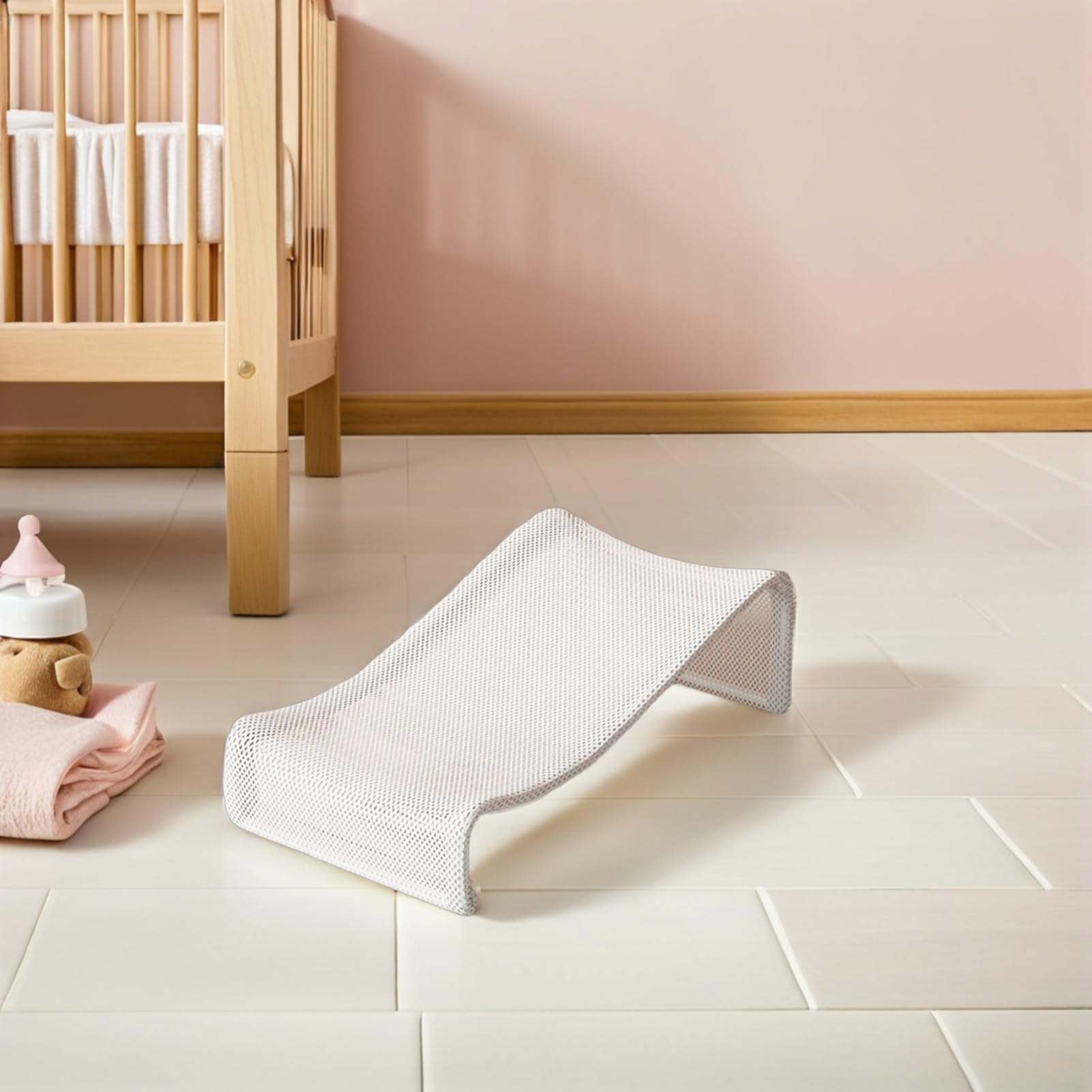 Soporte Tela de Acero Baño Asiento de para de Bañera Bebés en Seguro al Carbono Cómodo Baby Shower y para Niños Pequeños Uso Diario