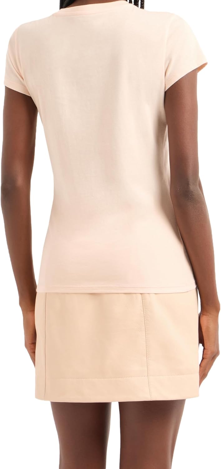 Armani Exchange Womens Essential V Neck Cotton Jersey Logo Tee - Image 5