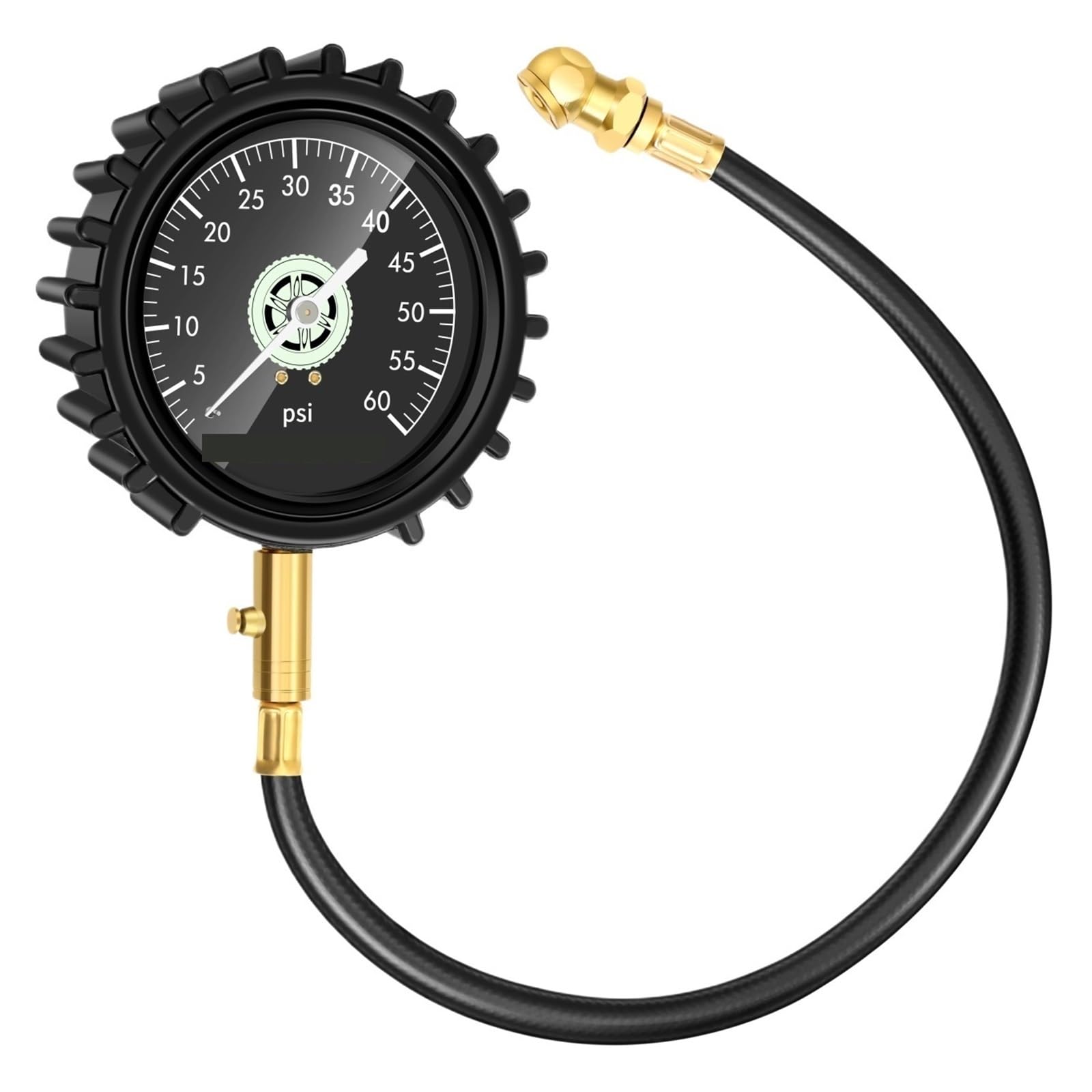 4-calowy Miernik Ciśnienia W Oponach 87 PSI 140 PSI 200PSI Dokładność Analogowy Manometr Zaciskowy Uchwyt Pneumatyczny Wskaźnik Opon Wyścigowych łAtwy W UżYciu(0-60 PSI(Glow))