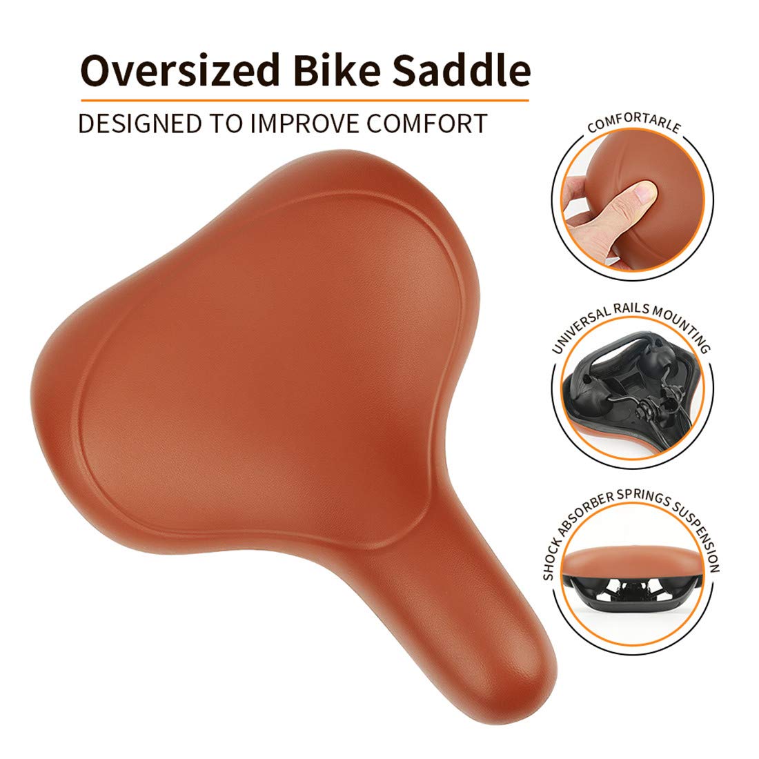 Selle De Vélo Fixie En Cuir PU Rivetée - Confortable Mousse 8mm - 7 Couleurs Au Choix - 13