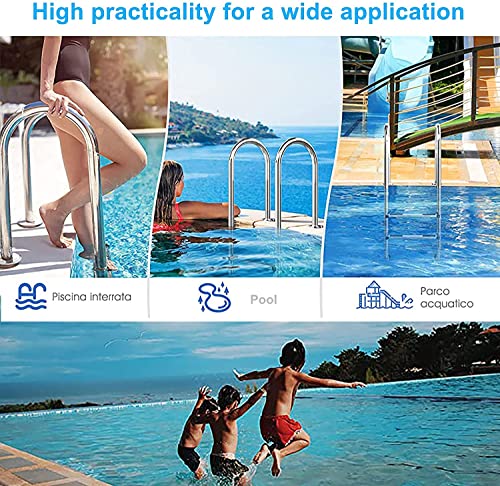 Escalera para piscina 2 peldaños acero inoxidable 304 miniatura 4