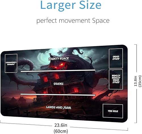 Miniatura 2 de Tapete de juego MTG, tapete de juego TCG para juego de cartas coleccionables de 24 x 14 pulgadas, serie Demon Warrior, tapete de juego MTG con zonas