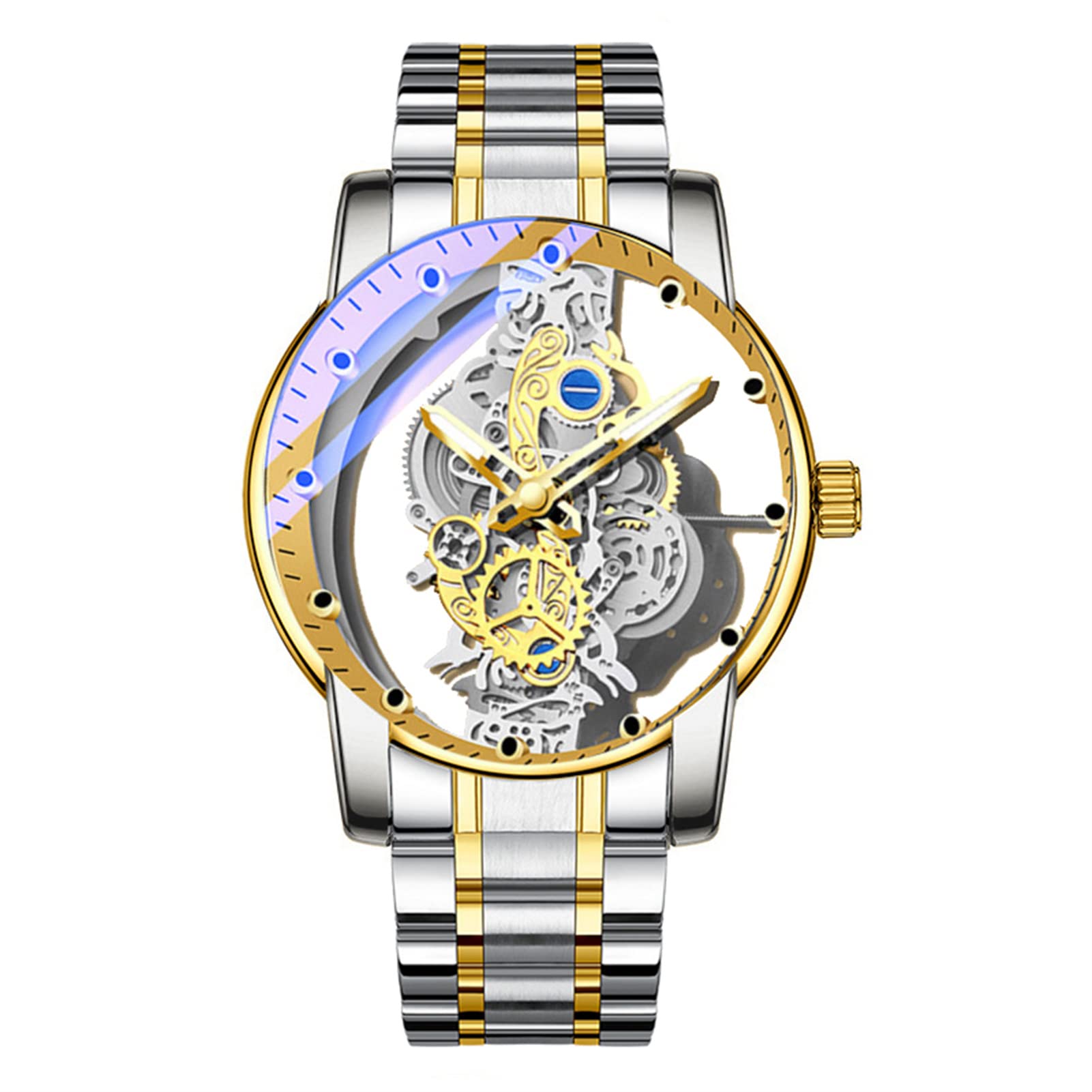 Moda nuovo arrivo orologio meccanico maschile in acciaio inossidabile serratura