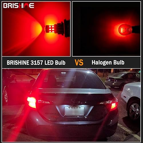 Miniatura 4 de BRISHINE Bombillas LED superbrillantes 3157 3156 3057 3056 4057 4157 3157K T25 3457 rojo brillante 9-30 V sin polaridad 24-SMD chipsets LED con