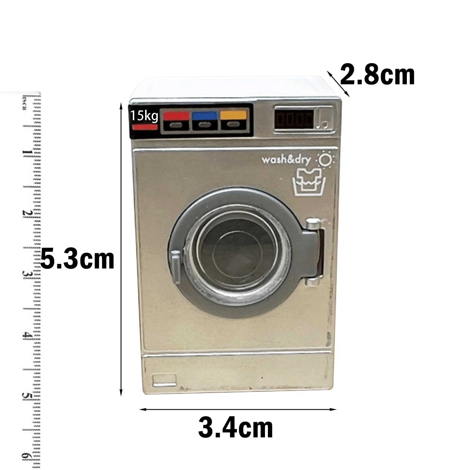 Milageto Simulation Dollhouse Washing Machine Miniature 1/12 Accessories Decor Ornament Scene Dollhouse for Bathroom Washroom - Image 2