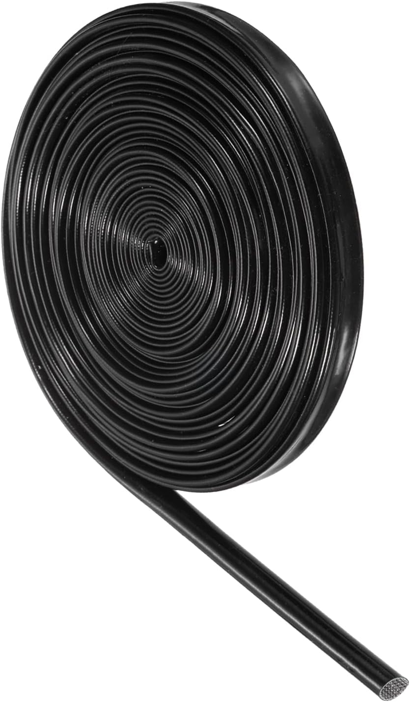 MECCANIXITY Insulation Braided Cable Sleeve,26 Ft-5/16 Inch ID Black, High Temp Silicone Fiberglass Sleeving for Cable Wrap, Automotive Wiring Protection