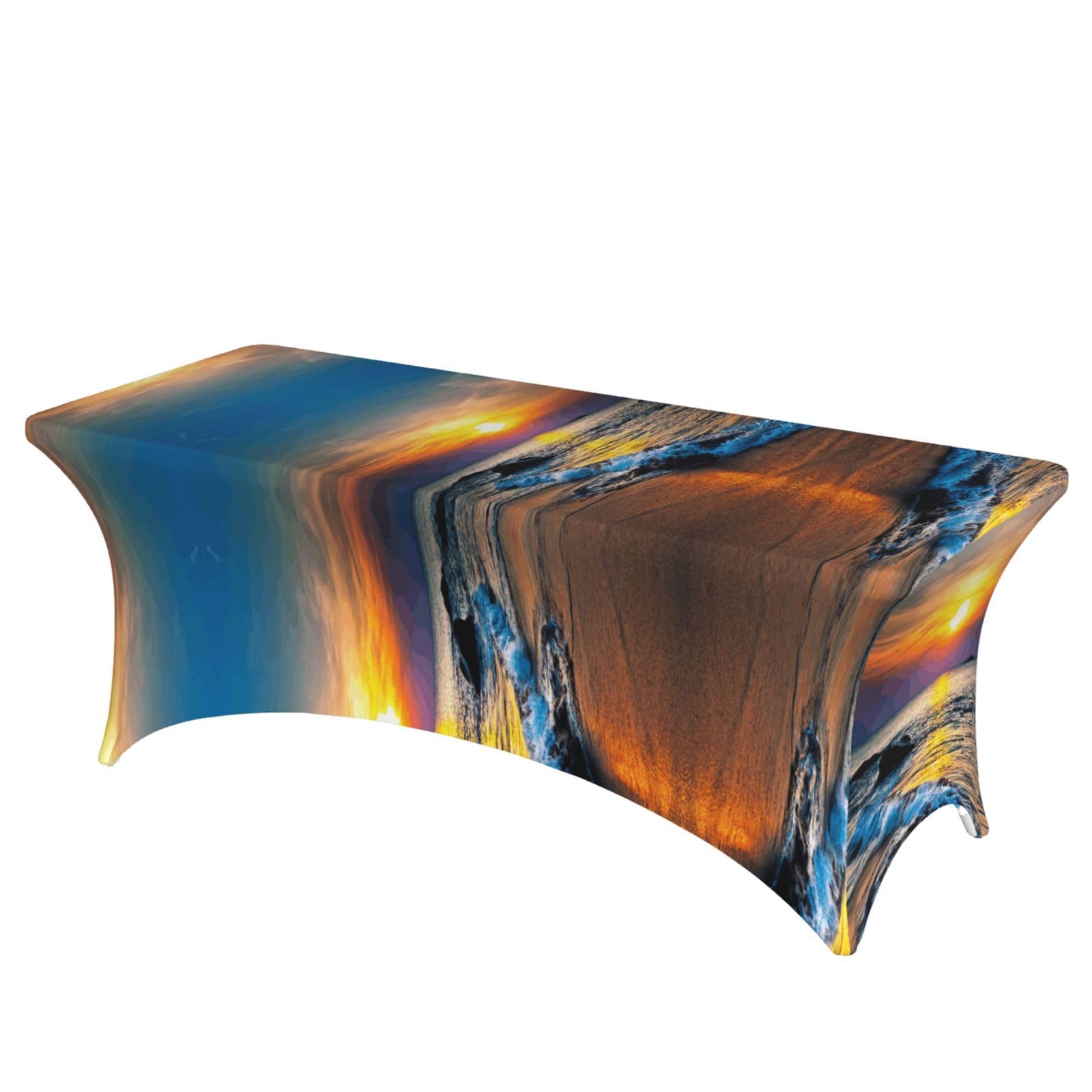 ERCgad Beach And Sunset Print Rectangular Tablecloth Dining Banquet Party Events Home Celebration Table Cover