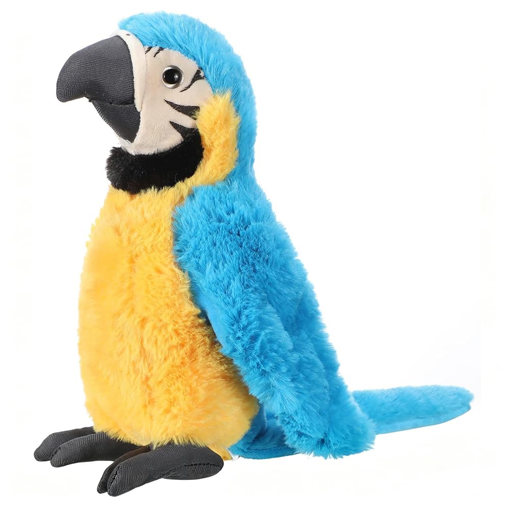 QYEHF 25CM Realistic Parrot Plush Toy, Soft Stuffed Animal Bird Doll, Plush Parrot Fabric Animal,Birthday Gift, Home Decor, Tropical Bird for adults and people aged 14+and above-blue