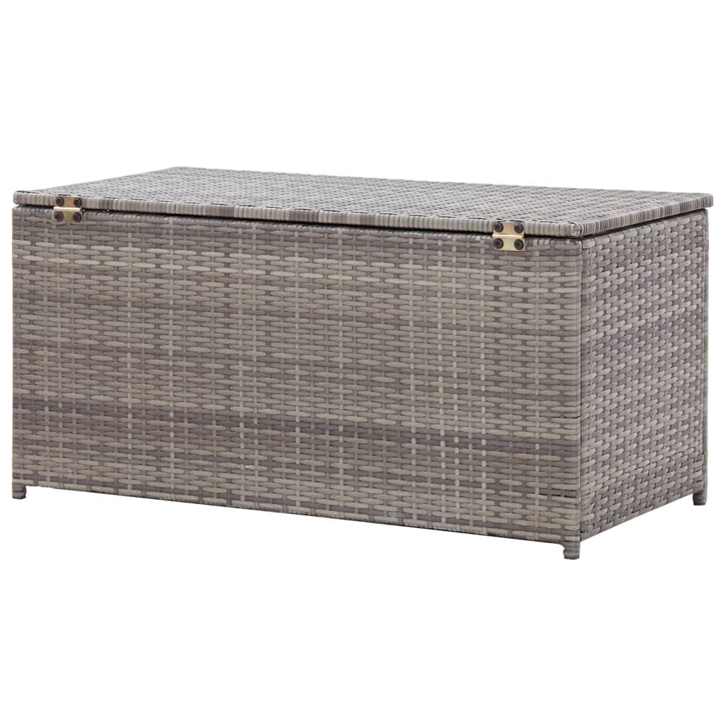 Tomostar Coffre de Jardin Extérieur, Coffre Malle de Rangement Boîte de rangement de jardin résine tressée 100x50x50 cm gris