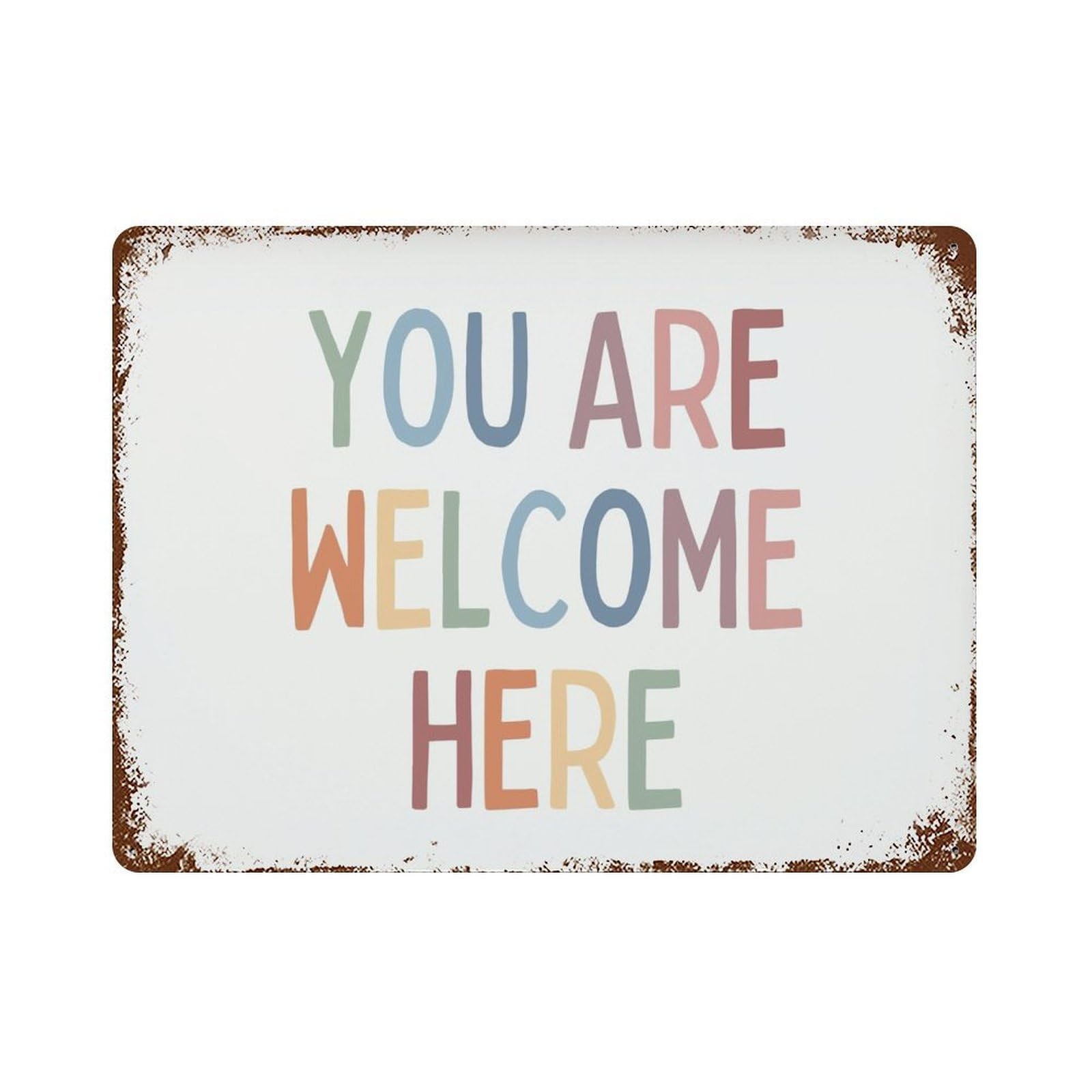 xiaoxiaoshen You Are Welcome Here Wall Decor Art Metal Tin Poster Modern Home Decor Art Home Bar Shop Decorations Vintage Sign 30x40cm