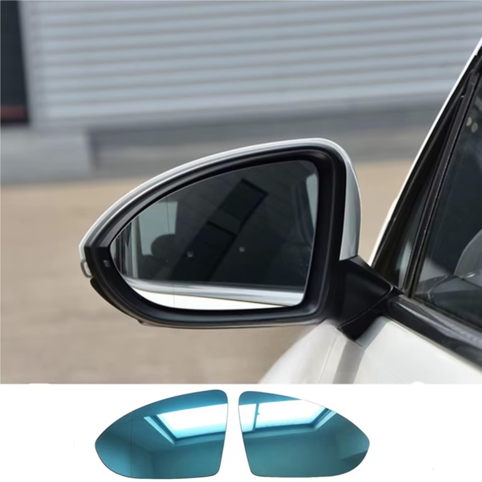 Vetro Specchietto Lato Per Per Touran 2016-2021 Vetro Retrovisore | Lente per specchietto retrovisore laterale in vetro blu riscaldato automaticamente 5G0857521 5G0857522(Right)