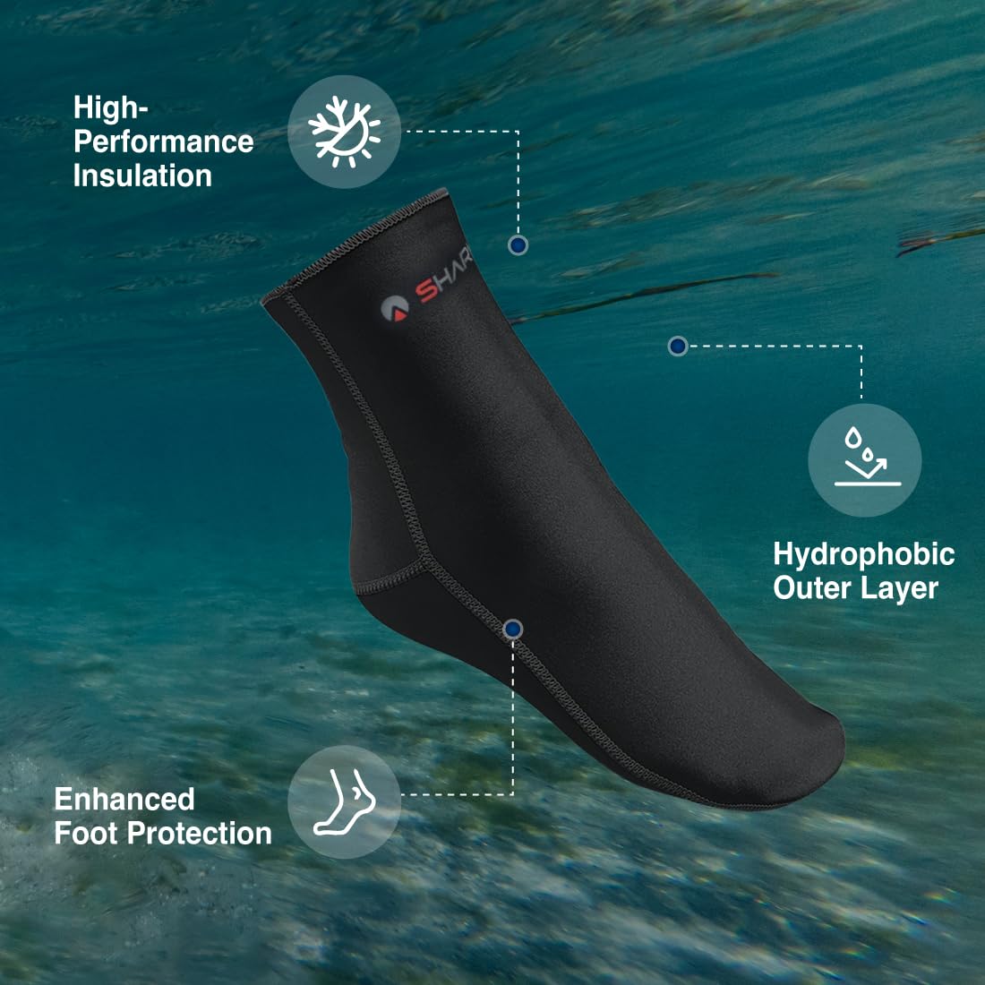Sharkskin Calcetines a prueba de frío