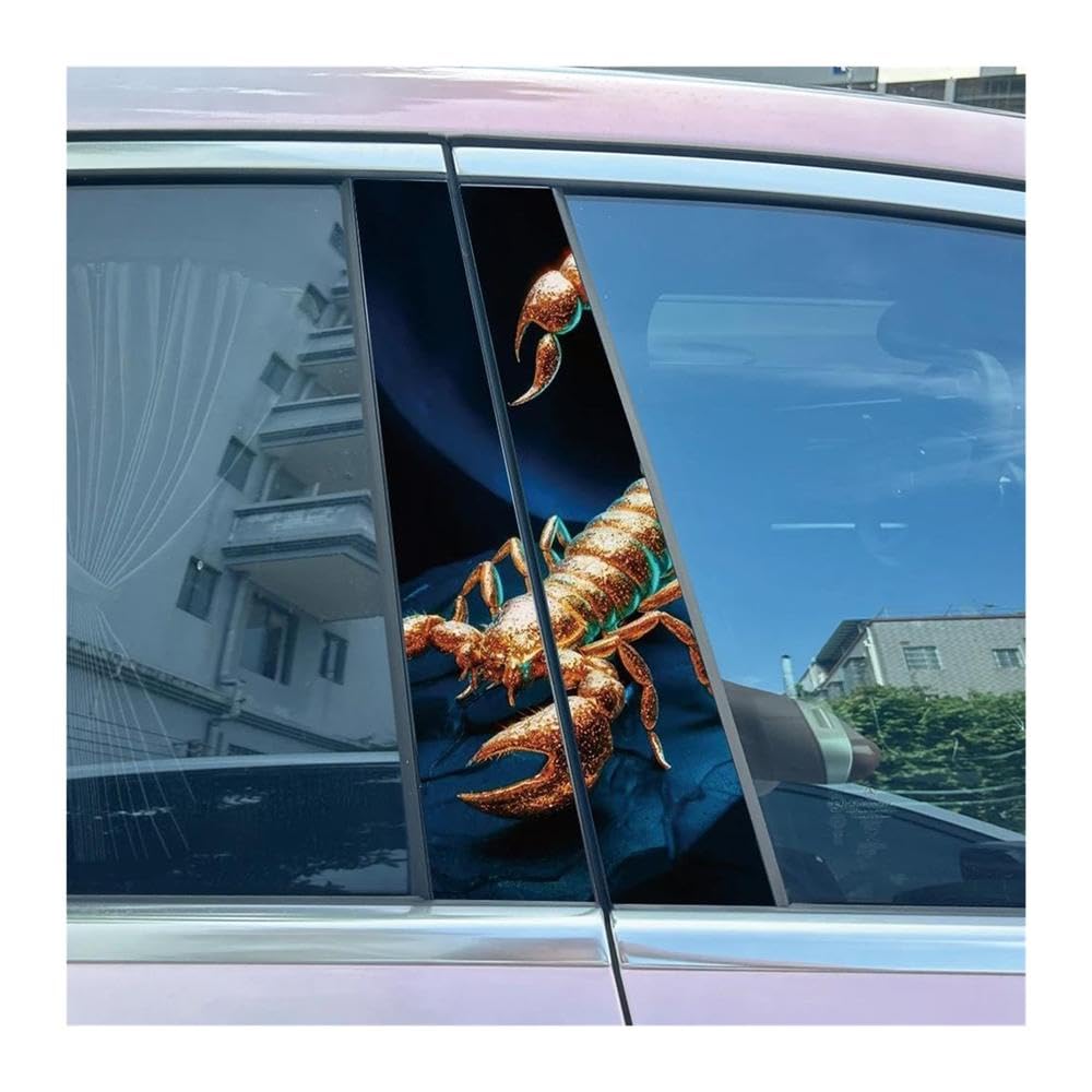Body Parts 2pcs Car Center Pillar Sticker Creative Scorpion Auto B-Pillar Waterproof Protective Film(C)
