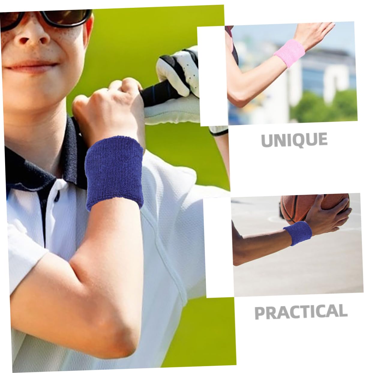 BESPORTBLE 60pezzi Bracciali Sportivi Assorbenti Per Polsi Da Morbido Per Teenagers Protezione e Supporto Elastico Per Corsa Basket e Allenamento