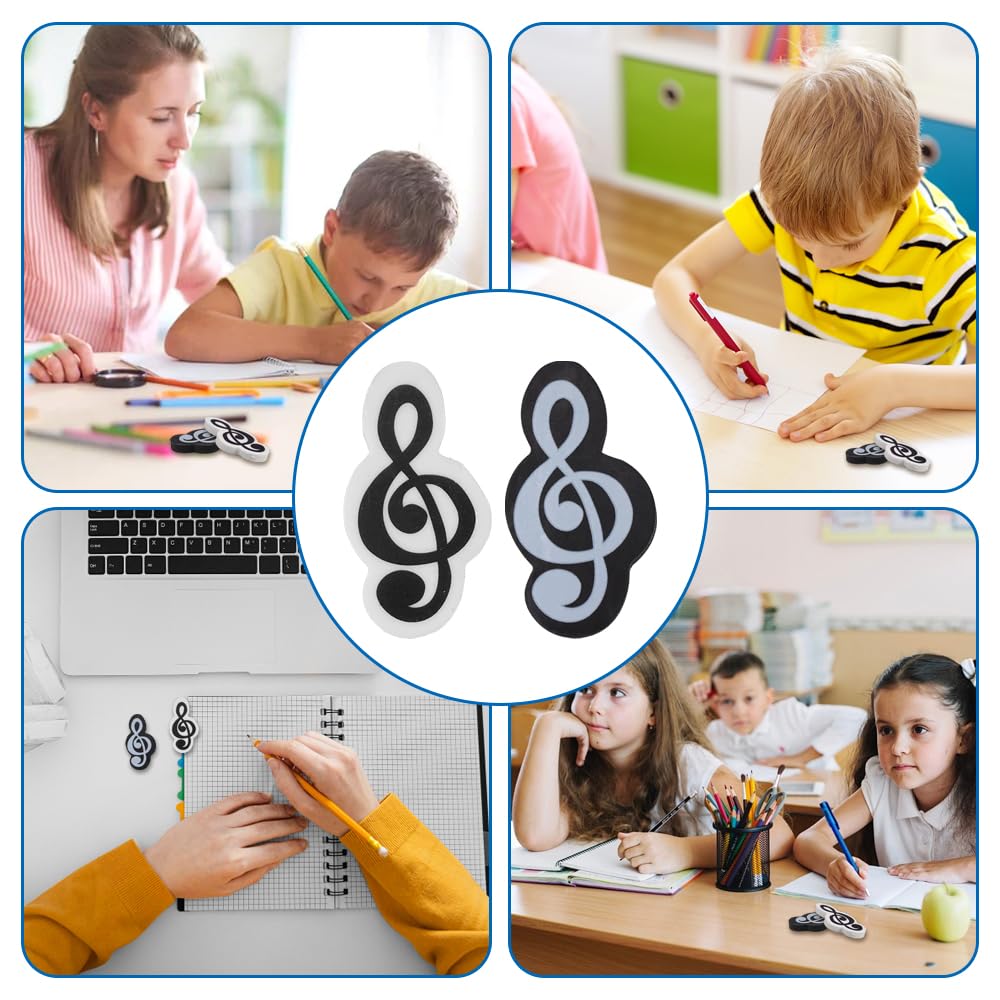 20 Piezas Goma de Borrar con Forma de Música,Gomas de Borrar para Divertidos,Borradores 3D Mini Gomas,Estilo Mini Borrador de Papelería,para Papelería Escolar de Oficina en Casa,Recompensas de Clase