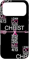 Vista 22 de Breast Cancer Phone Cases Women Philippians 4:13 Pink Cancer Case for iPhone 17