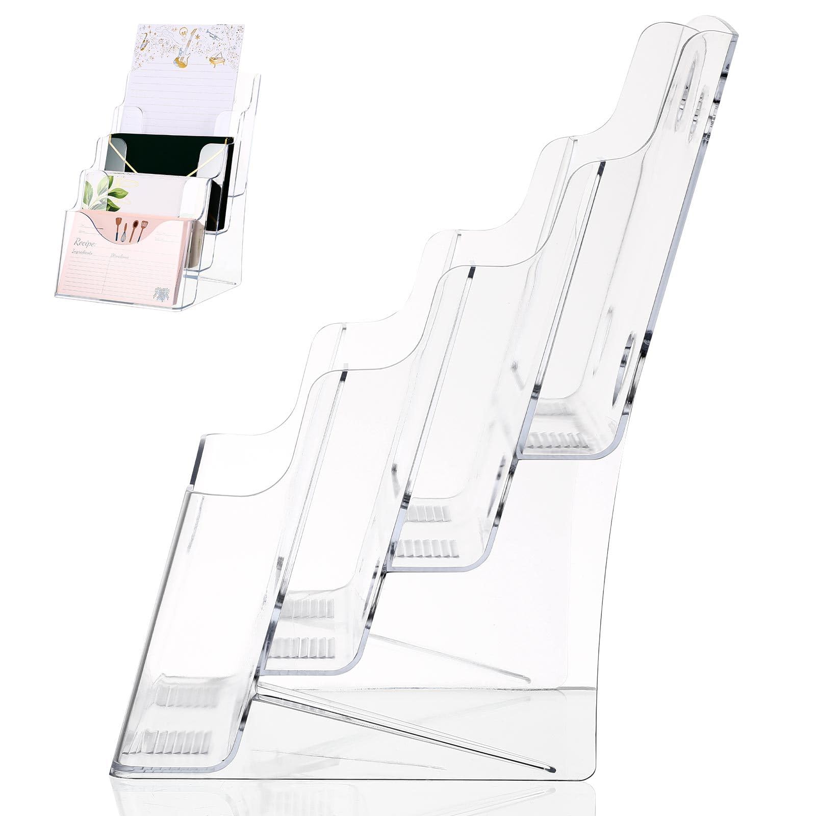 Présentoir à brochures transparent FOMIYES porte-revues à poser porte-dépliant de table