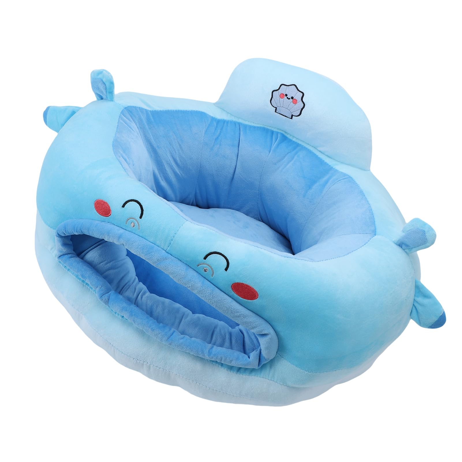 Krzesełko do Siedzenia dla Dzieci, Pluszowy Wzór Kreskówki z Ergonomicznym Podparciem dla Niemowląt, Przytulna Sofa z Podparciem Pleców, Idealna do Nauki Siadania 45x60cm (styl 1)